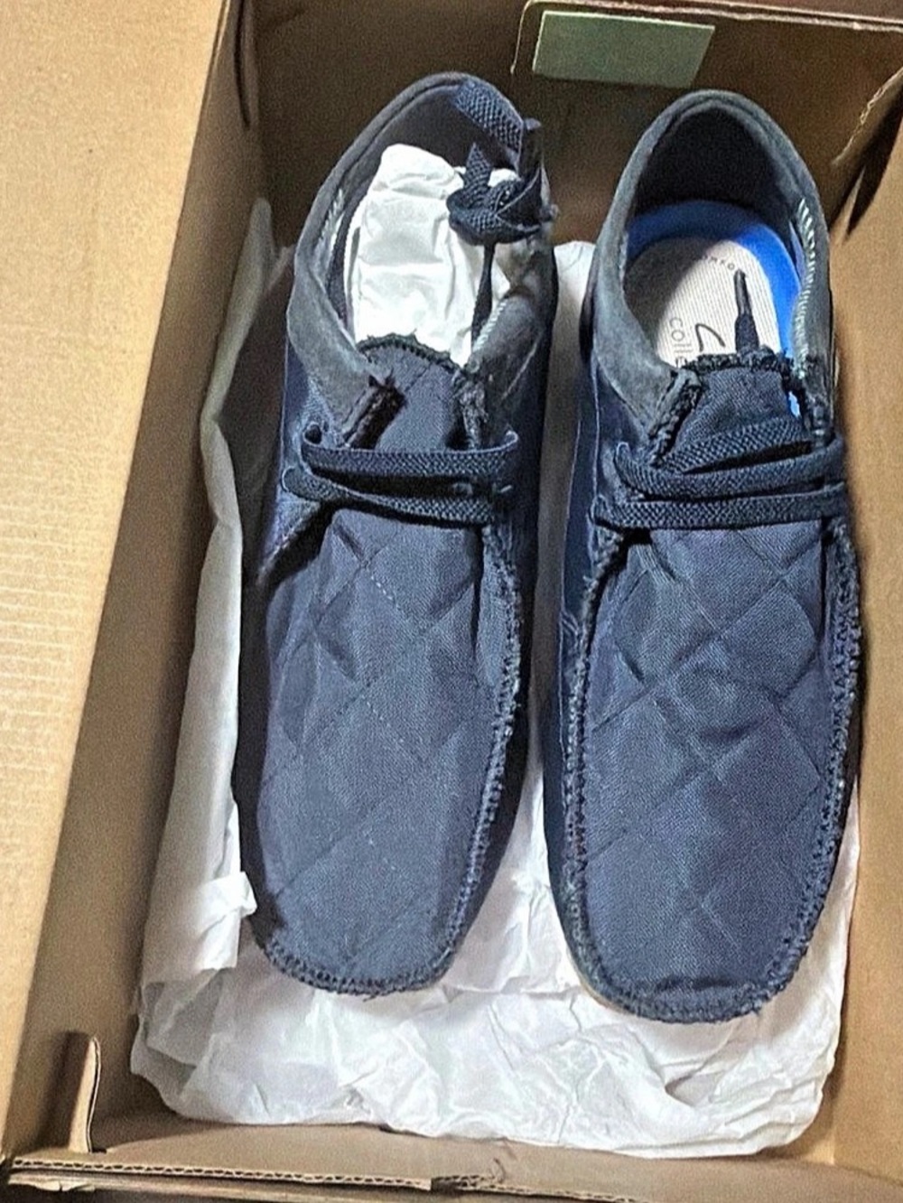 Clarks Men's Shacre II Step Moccasin, Navy Textile, Size 8